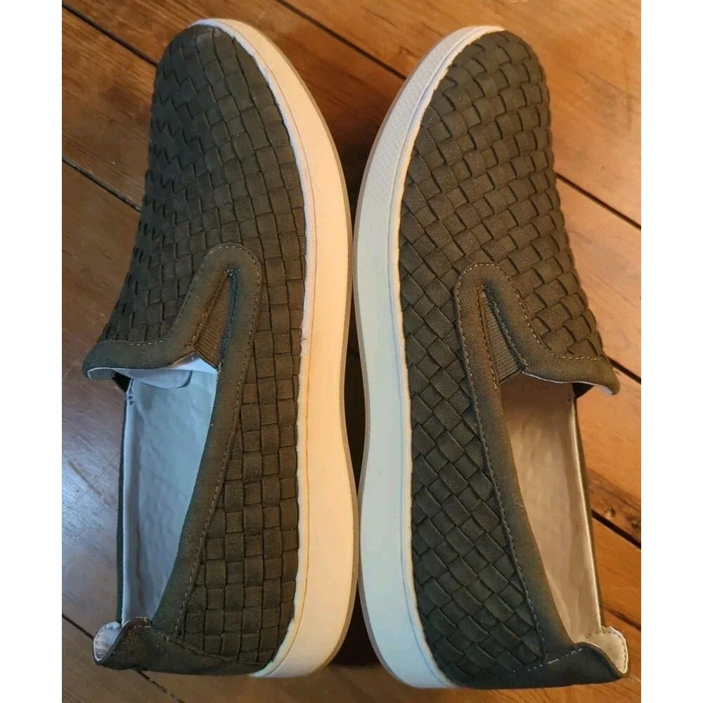 Aureus Henson Shoes 13 Men's Casual Olive Loafers Slip On Aum2028 Microfiber New